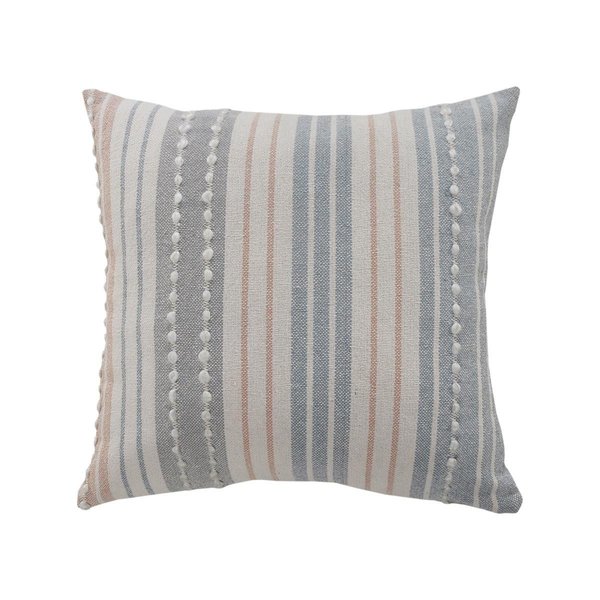 Lr Home LR Home PILLO07603MLTFFPL Delicate Textured Striped Square Throw Pillow - 20 x 20 in. PILLO07603MLTFFPL